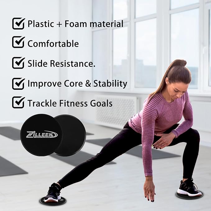 ZILLEEN Exercise Core Sliders for Working Out Workout Pilates Sliders Disc