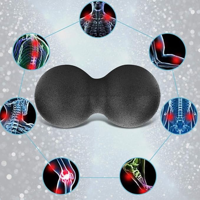 Peanut Massage Ball Roller, 24 * 12cm EPP Yoga Foam Roller Massage Ball Double Lacrosse Ball Body Muscle Stress Relief Tool Manual Massager Equipment Tool for Deep Tissue Muscle Recovery