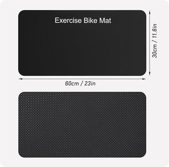 TOBWOLF 2PCS Non-Slip Mat Compatible with Peloton Bike, Concept 2 Rowing Machine, Exercise Bike Mat, Mat Protect Hardwood Floor Carpet for Home Gym, Workout Mat for Bike Trainer, Stationary Spin Bike