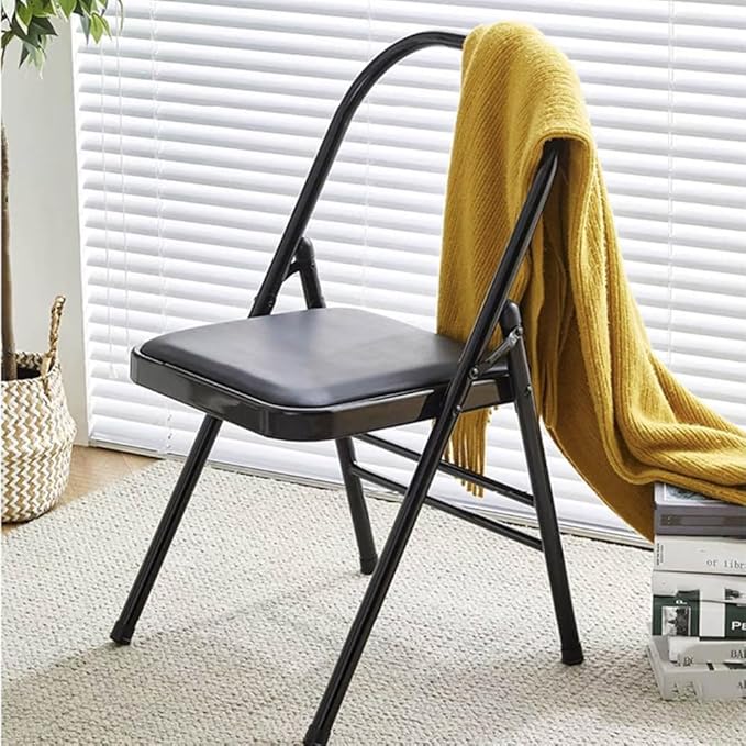Pilates Yoga Assist Chair - Backless Folding Chair for Abs and Core,Balance Inversions,Flexibility,Strength Training,Black