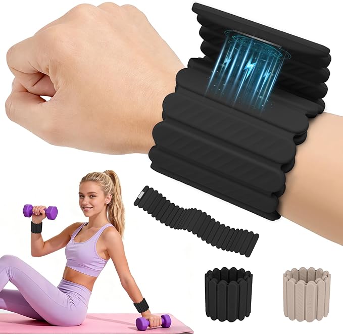 Abahub Wearable Wrist & Ankle Weights Set of 2, Stackable Magnetic Weighted Bracelet for Women, Waterproof Silicone Arm Leg Weights for Home Gym Workout, Running, Yoga & Pilates