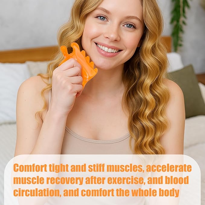 Fascia & Scalp Massage Tool Set, Portable Myofascial Release Massager for Muscle Knots Cellulite Head Massager for Hair Growth Relaxation Lymphatic Drainage (Yellow)