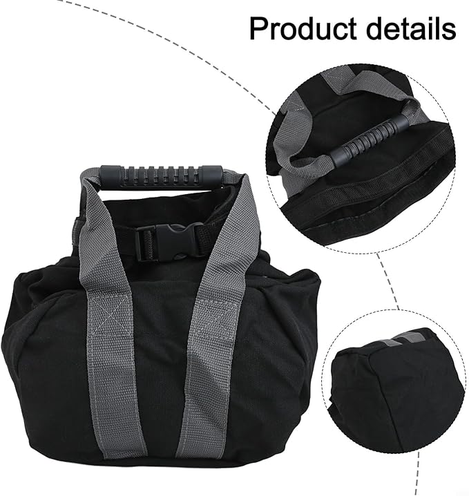 Adjustable Canvas Kettlebell Sandbag with Ergonomic Handle,for Fitness Strength Training Yoga Home Gym Workouts Supports 0-35 lb