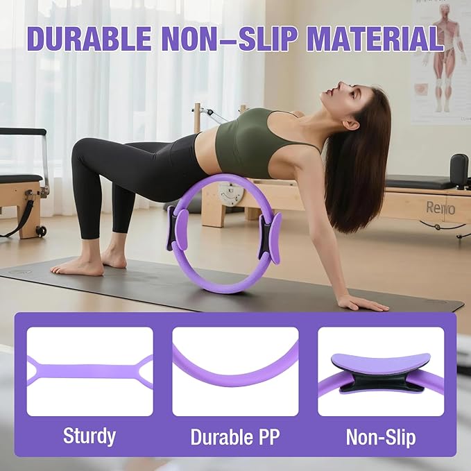 ASIEIT 13 PCS Pilates Kit for Women, Home Pilates Equipment with 5 Resistance Bands, 14'' Magic Circle, Pilates Ball and Ring, Compact Workout Set for Home Workout, Strength and Flexibility