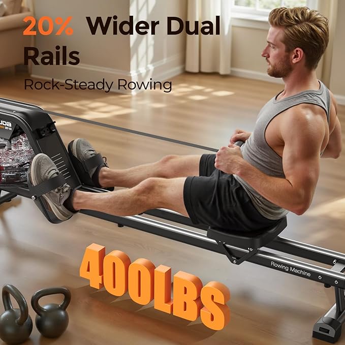 YOSUDA Magnetic/Water Rowing Machine for Home - Rower Machine Use with Bluetooth, App Supported, Rowing Machine for Beginners to Athletes, Comfortable Seat Cushion