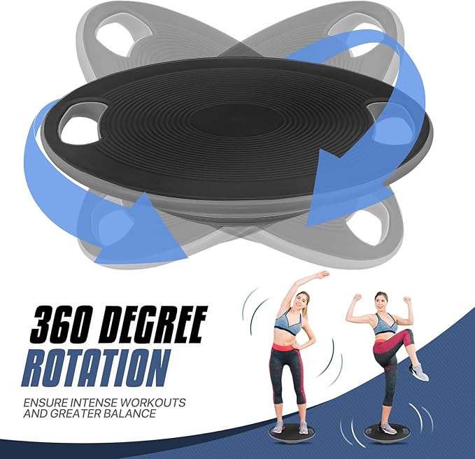 MADOG Wobble Balance Board for Adults, 15.5" TPR Non-slip Surface with Handle for Workout Core Trainer Physical Therapy, Home Gym Stability Board