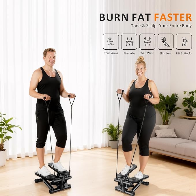 NEWBULIG Mini Stepper for Exercise at Home Stair Step Machine for Indoor Fitness Portable Home Gym Stepper for Full Body Workout 300lb Weight Capacity