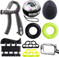 Hand Trainer Kit 8 Pack,Finger Trainer,Gyroscopic Ball, Anti Stress Ball,Grip Trainer with Counter,Finger Stretcher,Hand Grip Strengthener,Training Set for Fitness Strength Training at Home