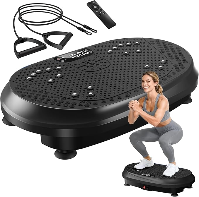 Vibration Plate Exercise Machine, Vibrating Fitness Platform for Lymphatic Drainage, Full Body Shaker Workout Equipment, Bluetooth Power Shaping Vibrate Plate, Board Sport for Home Exercise Gym