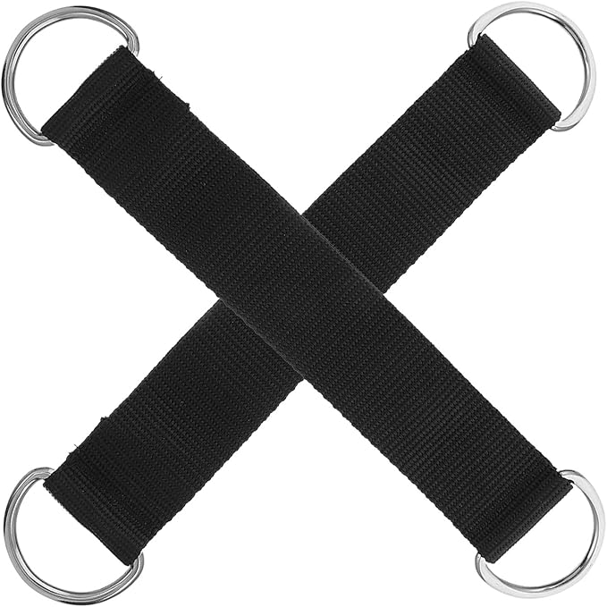 Cabilock 2pcs Pulley Hanging Straps for Fitness Equipment, Sturdy DIY Pulley Straps with Heavy-Duty Black Webbing, Strength Training Accessories for Home Gym and Cable Attachment