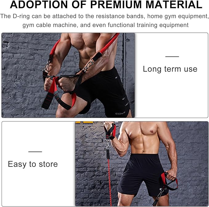 Tension Device Fitness Grip Non-slip Handle Workout Pull Rope Handle Strength Training Attachment for Arm and Tricep Exercises