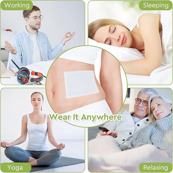 20pcs Castor Oil Pack Wrap, Castor Oil Patches for Abdominal Area, Silicone Gel Technology for Gentle Sensitive Skin Comfort, Low Sensation Wear, Painless Removal