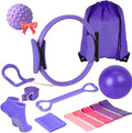 Pilates Essential Kit for Women,13pcs Pilates Equipment for Home Workouts,with Pilates Ring and Ball,5 Resistance Bands and Other Equipment,for Pilates Beginners,Enthusiasts and Professionals