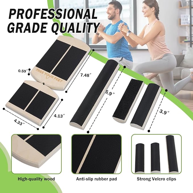 Adjustable Ankle Balance Board - Non-Slip Plantar Fasciitis Rehab Trainer for Home Gym