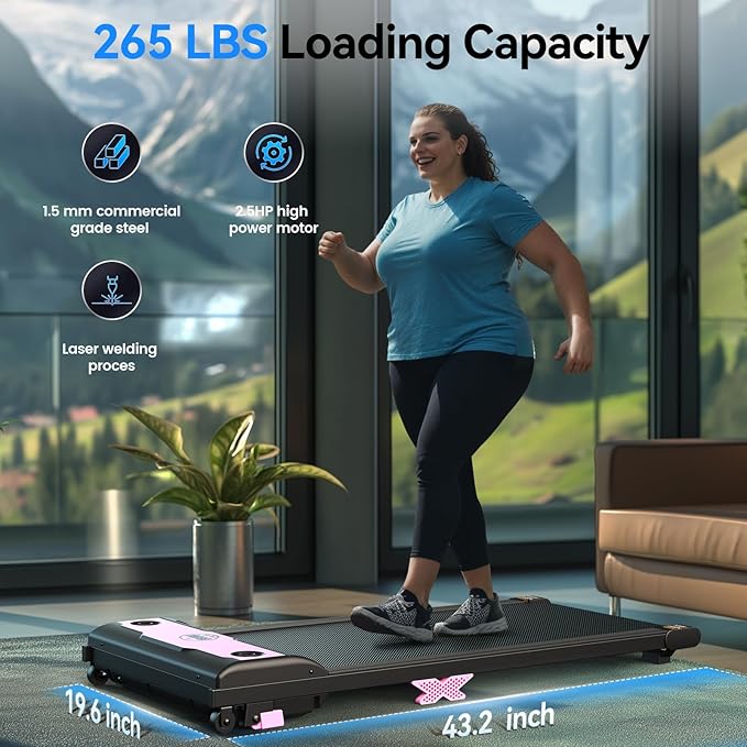 Walking Pad with Incline, 2.5HP Under Desk Treadmill, 3 in 1 Portable Treadmill with Remote Control, LED Display, Hidden Safety Switch, Mini Walking Jogging Machine for Home Office