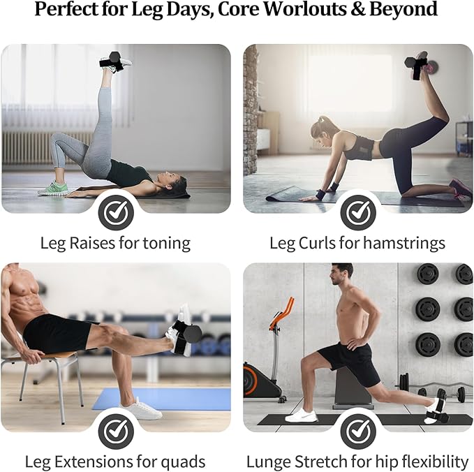 Dumbbell Foot Attachment for Leg Workout, Extension Monkey Foot Dumbbell Attachment Straps for Gym Trainer and Beginners Dumbbell Ankle Strap for Fitness Training