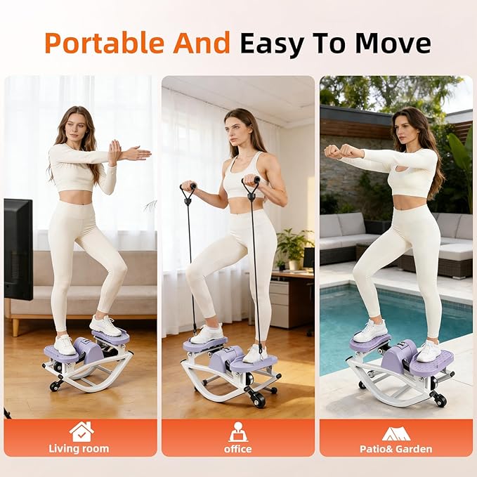 Rock Fitness Stepper, Portable Step Rocker Side to Side at Home, Aerobic Workout Machine Fitness Equipment Suitable for Apartment and Dormitory