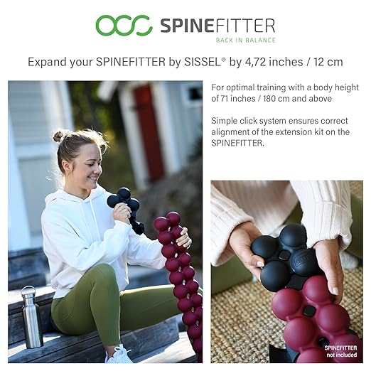 SPINEFITTER by SISSEL Extension Kit | Extends by 4.7 inches | Ideal for Travel & Office | Fascia Release & Spine Mobilization | Max. User Weight: 330 lbs | Includes Connector & Instructions
