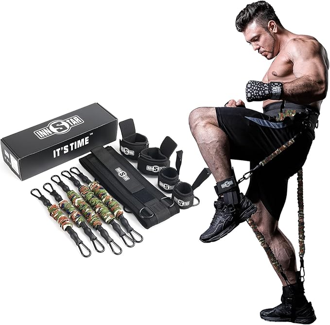 INNSTAR Vertical Jump Trainer for Volleyball Basketball Home Gym, Vertimax Jump Machine Resistance Bands, Easy to Carry, Adjustable Jump Training Equipment