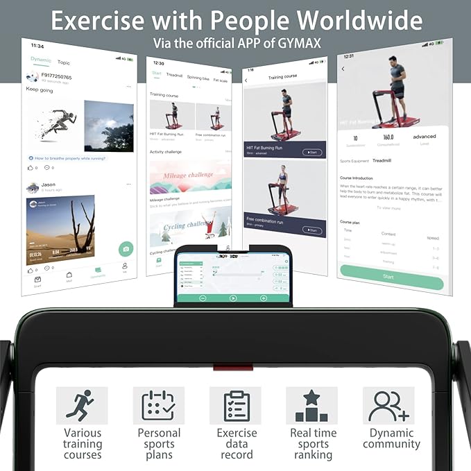 Goplus 2 in 1 Folding Treadmill, 2.25HP Superfit Under Desk Electric Treadmill, Installation-Free with Remote Control, APP Control and LED Display, Walking Jogging for Home Office