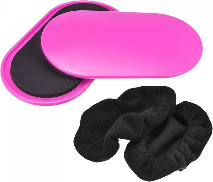 uxcell Exercise Core Sliders, Oval Glider Discs with Feet Covers, Dual Sided Usage in Home Gym for Full Body Workout