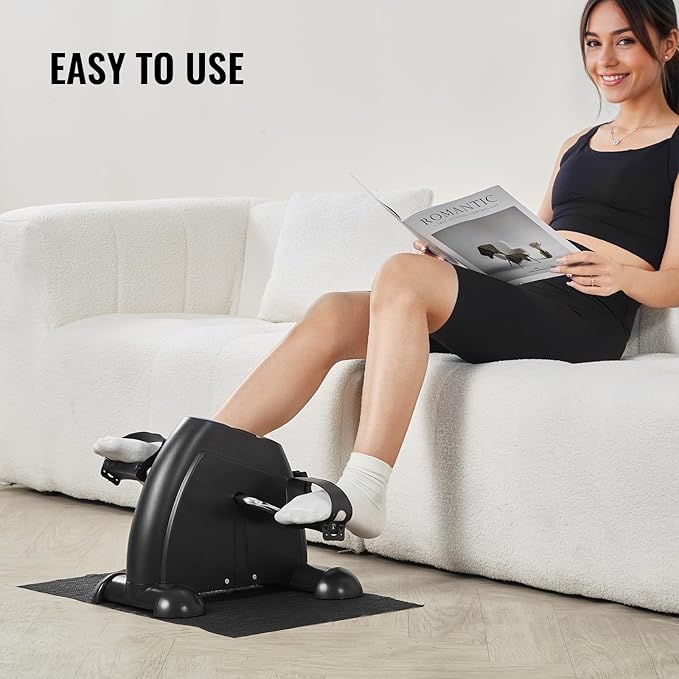 Happybuy Under Desk Bike Pedal Exerciser,Multi-level Resistance Pedal Exerciser for Home Office Workout,Mini Exercise Bike for Arm/Leg Exercise,Cycling Portable Peddler with LCD Display & Non-Slip Mat