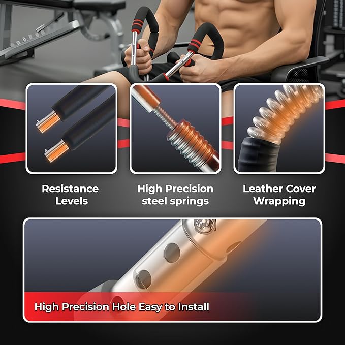Twister Arm Trainer Adjustable Resistance (30–140 lbs) – Upper Body Strength Trainer for Chest, Arms & Grip, Portable Home Exercise Equipment for Men & Women