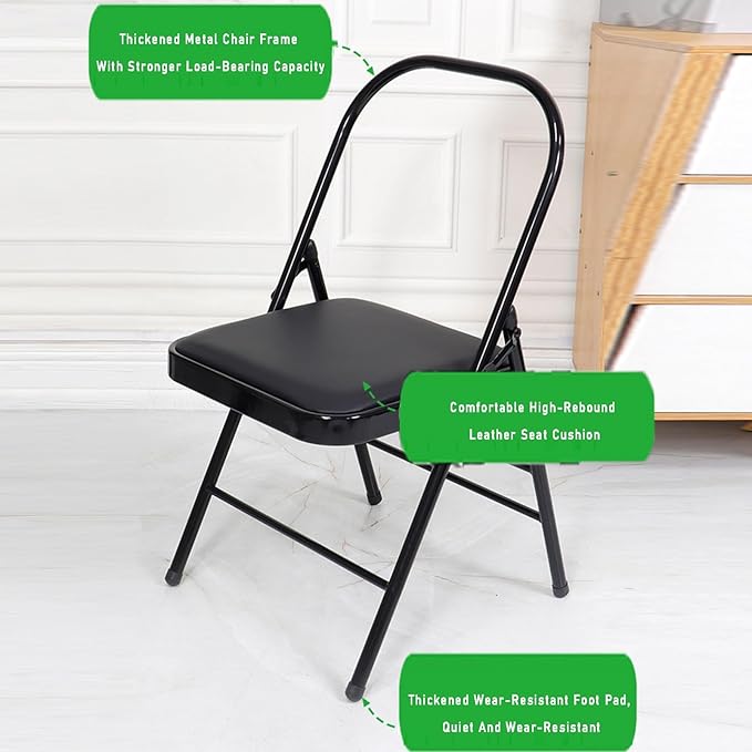 Yoga Chair,Pilates Assist Chair Gymnasium Auxiliary Equipment Home ，for Indoor and Outdoor Studio(Black)