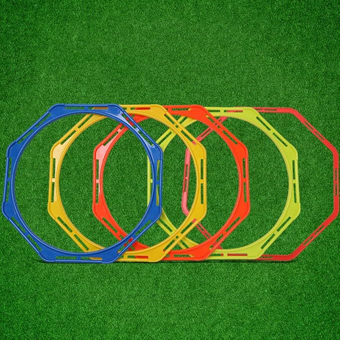 BESPORTBLE 4Pcs Agility Training Equipment, Football Training Circle Adult Soccer Ball Basketball Outdoor Trains for Adults Sports Agility Football Training Ring Ladder Footwork, Multi-Function Agilit