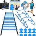 Agility Ladder, Agility Speed Training Equipment Set, 20ft Speed Ladder, 12 Soccer Cones, 4 Hurdles, Jump Rope, Running Parachute, Soccer Football Basketball Training Equipment Accessories