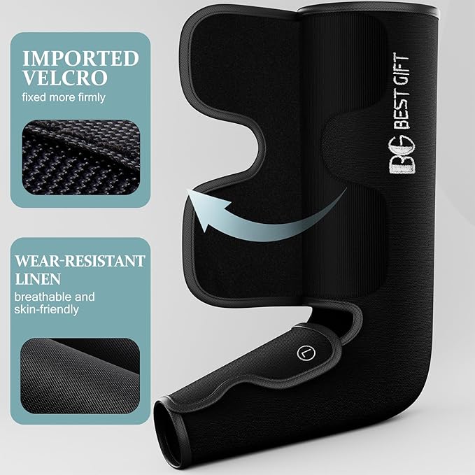 Gifts for Dad Mom Men Women Christmas Mothers Day, Fathers Day, Air Compression Massager with Heat for Foot, Leg, Calf, Thigh, Knee, Helpful for Varicose Veins, Muscle Fatigue, Cramps, Swelling, Edema