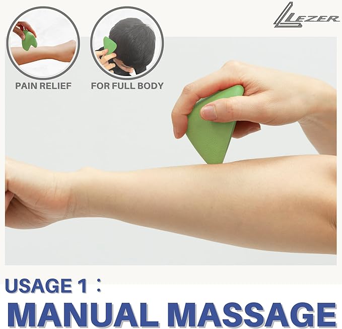 LEZER Large Trigger Massage Point, Manual Massage Ball, Hip Hook, Muscle Knot Release Tool, Deep Tissue Relief, Hip Flexor Iliacus Back Psoas Hand Foot Myofascial Physical Therapy, 3.5 inｘ3 in, Green