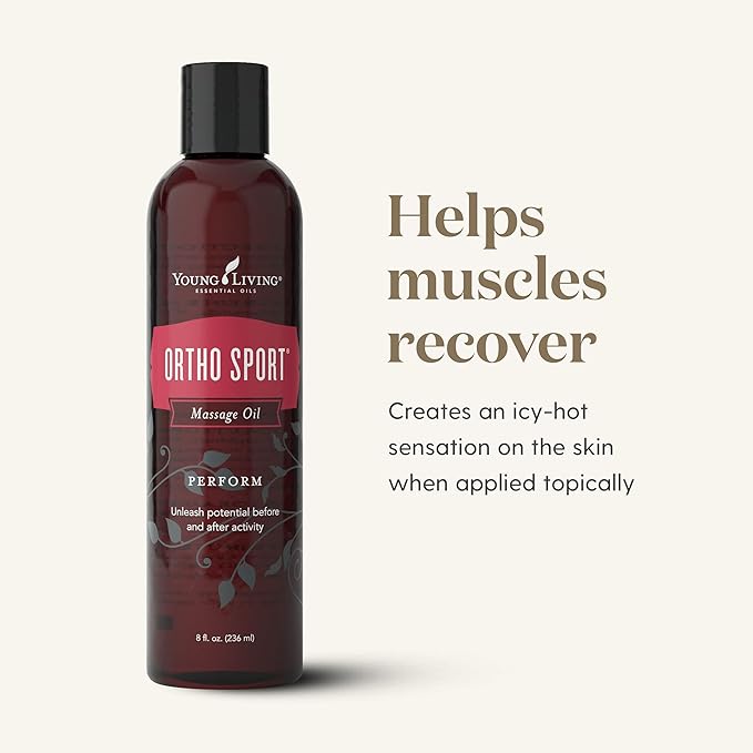 Ortho Sport Massage Oil 8 Ounces by Young Living Essential Oils - Combines Gluten-Free Ingredients, with Essential Oils Such as Oregano, Peppermint, Thyme, Ginger - Comforting, Cool-Warm Sensation
