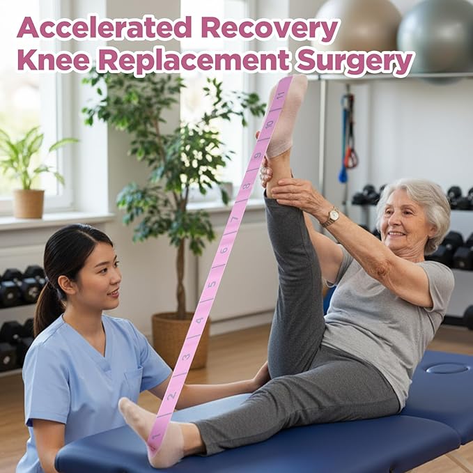 Stretching Strap with 11 Loops Yoga Stretch Strap for Physical Therapy Pilate Ballet Dance Non Slip Exercise Leg Stretch Band for Hamstring Leg Stretching Flexibility (Pink)
