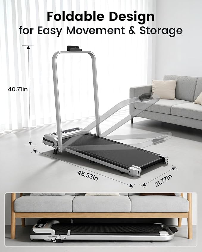 Walking Pad, Walking Pad Treadmill for Home Office, Portable Under Desk Treadmill with Remote Control and LED Display, Walking Jogging Running Machine