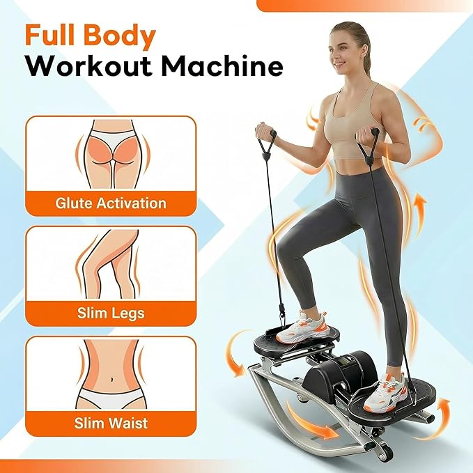 Rock Stepper Side to Side, Portable Home Fitness Rock Stepper with Digital Display & Anti-Slip Mat, 250LBS Capacity, Aerobic Workout for Leg & Glute Training, Home Office Apartment Use