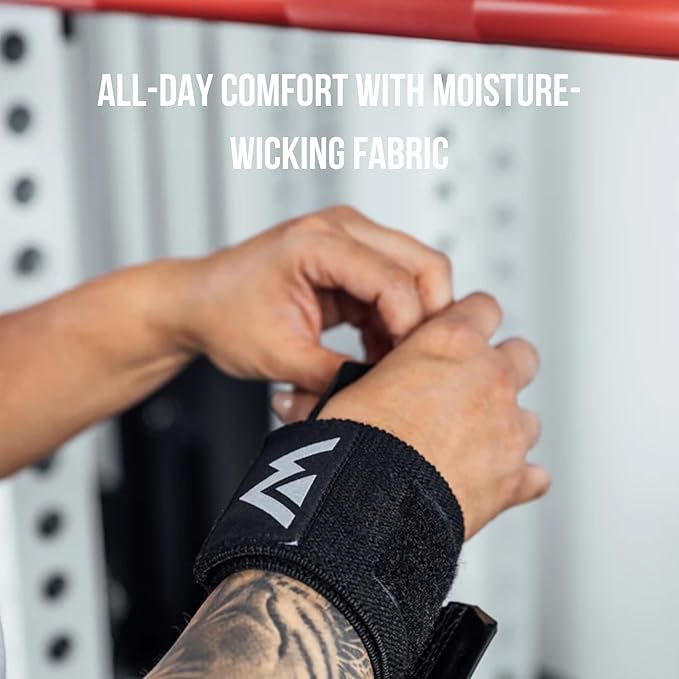 REP Wrist Wraps Weightlifting Support | Adjustable Strap | Gym Gymnastics Accessories | Men Women Fitness Training Powerlifting Gear | Strength Workout | Lifting Gloves | Bench Press Bands, Black