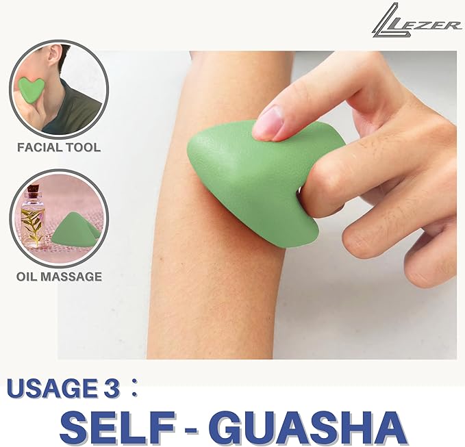 LEZER Large Trigger Massage Point, Manual Massage Ball, Hip Hook, Muscle Knot Release Tool, Deep Tissue Relief, Hip Flexor Iliacus Back Psoas Hand Foot Myofascial Physical Therapy, 3.5 inｘ3 in, Green