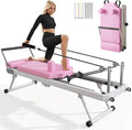 Foldable Pilates Reformer Machine for Home Use - 330lbs Capacity with 5 Alloy Springs, 11 Resistance Levels & UP Leather Surface, Space-Saving Fitness Equipment