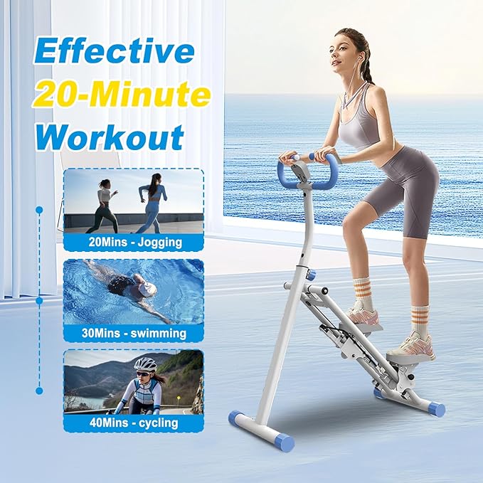 Stair Stepper for Home Gym, Foldable Full Body Exercise Climbing Machines, Vertical Climber Workout Machine with Resistance & Adjustable Handles, Frame Stable