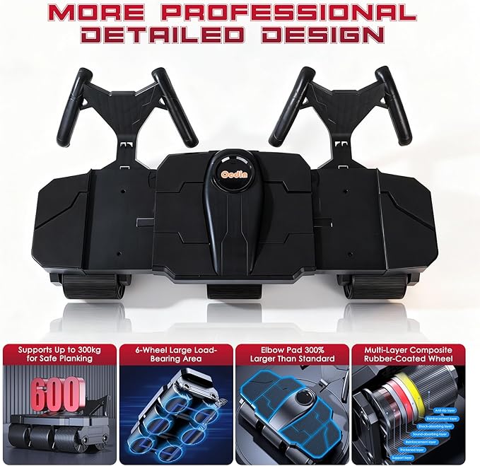 Ocdin Partner Ab Roller Wheel with Elbow Support- Two-Person Core Trainer, Stable Home Gym Equipment for Couples to Strengthen Core Muscles