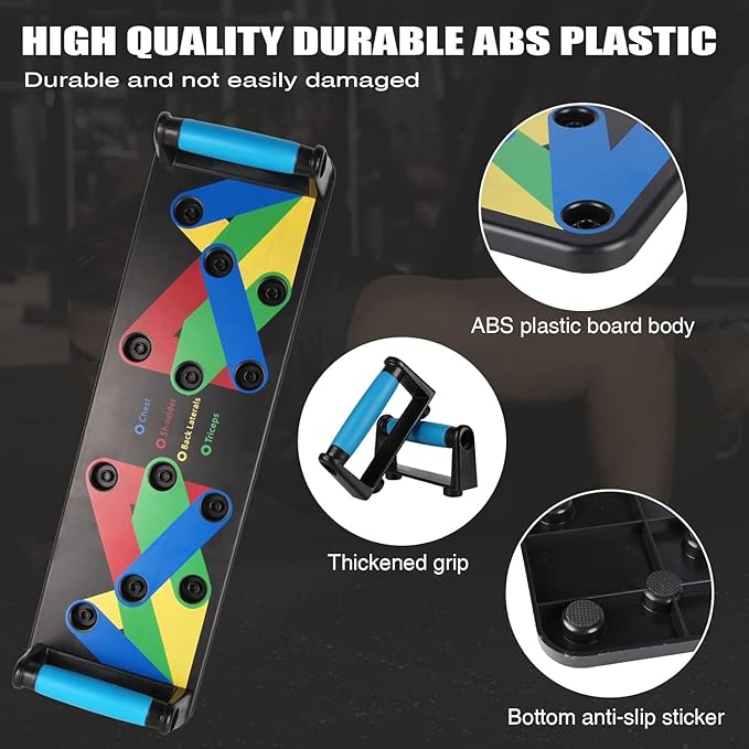 Power Pack 9-in-1 Push Up Board – Multi-Functional Home Workout Equipment for Strength Training, Chest, Arm, and Core – Portable Fitness System for Fat Burn & Muscle Building