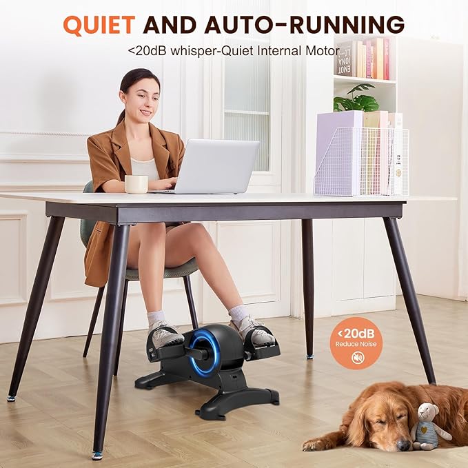 Pedal Exerciser Under Desk Bike-Mini Exercise Bike for Seniors & Physical Therapy with 12 Speed Adjustable, Remote Control & LCD Display