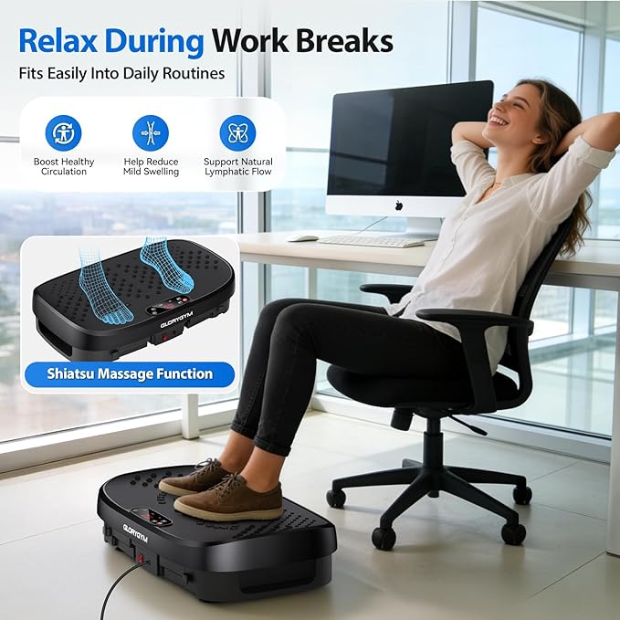 Vibration Plate Exercise Machine - 120 Levels, 350lb Capacity, Quiet Motor with Remote Control for Home Fitness & Weight Loss