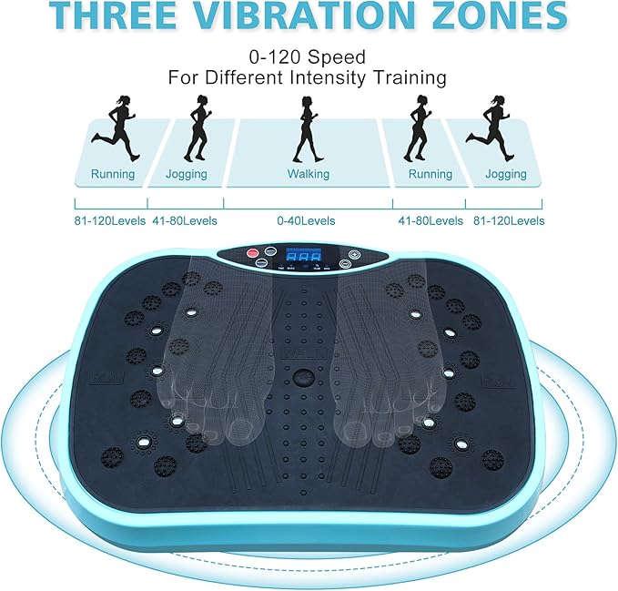 Portable Vibrating Plate Exercise Machine, A Vibration Plate for Lymphatic Drainage, Waver Vibration Plates for Weight Loss, Whole Body Shaking Machine Exercise at Home Workout, 300 LBS