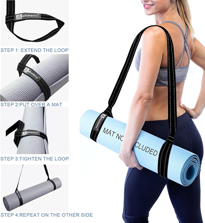 [MAT NOT Included] Yoga Mat Sling, Yoga Mat Straps for Carrying, Easy-Cinch Yoga Mat Holder Strap