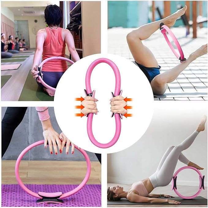 Pilates Ring Essentials Kit for Women，Home Pilates Kit with 9.8” Pilates Balls, Resistance Bands, Yoga Socks, Magic Circle, Carrying Bag, 13-Piece Home Workout Set