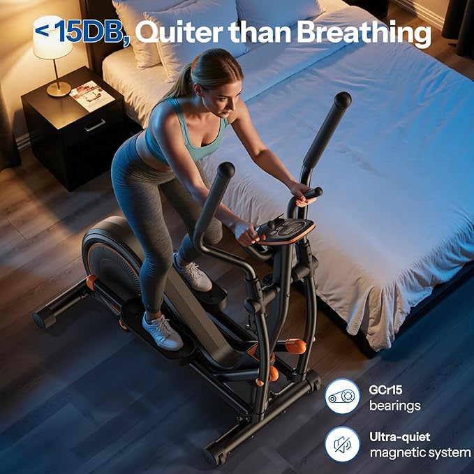 Niceday Elliptical Exercise Machine, Elliptical Machine for Home, Magnetic Elliptical Trainer with 15.5IN-19IN Stride, 16 Resistance Levels, 400LBS Loading Capacity, Support Kinomap APP