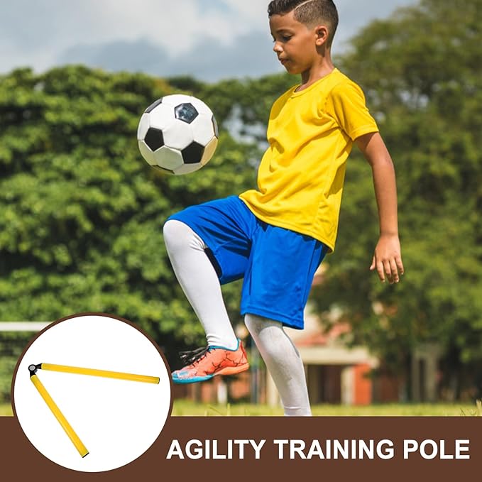 Didiseaon Foldable 2-Part Speed Agility Training Pole Yellow Football Basketball Hurdle for Field Drills