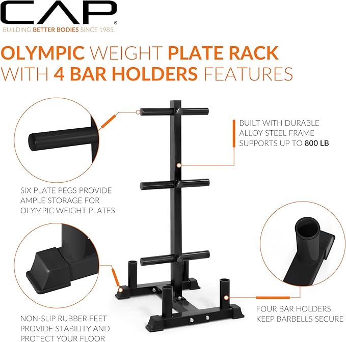 CAP Barbell Olympic Bumper Plate Tree Rack
